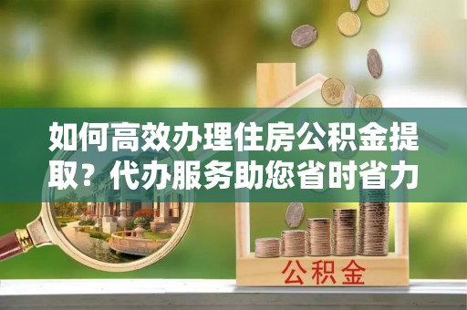 海端如何高效办理住房公积金提取？代办服务助您省时省力