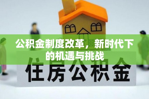 海端公积金制度改革，新时代下的机遇与挑战